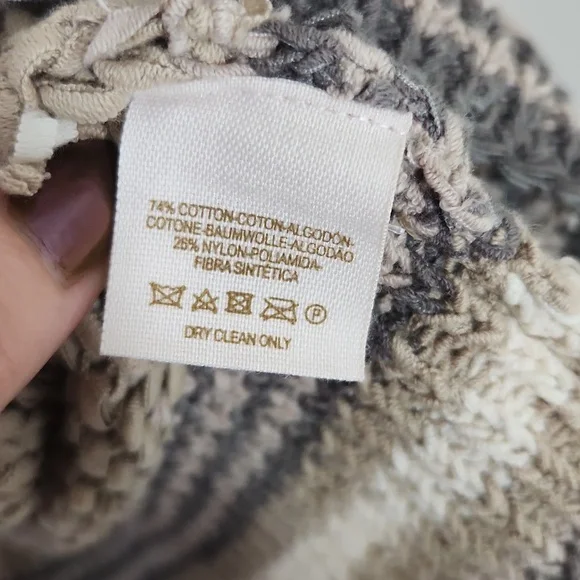 Free People Desert Moon Striped Long Sleeve Loose Ribbon Yarn Knit Sweater S - Picture 5 of 13